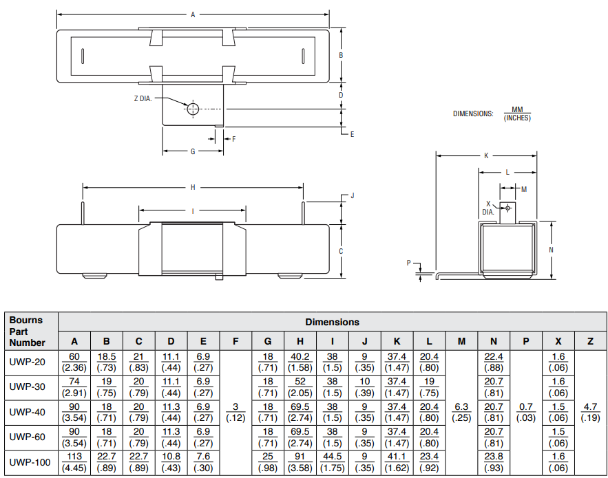 Bourns UWP High Power Ceramic Wirewound Resistors