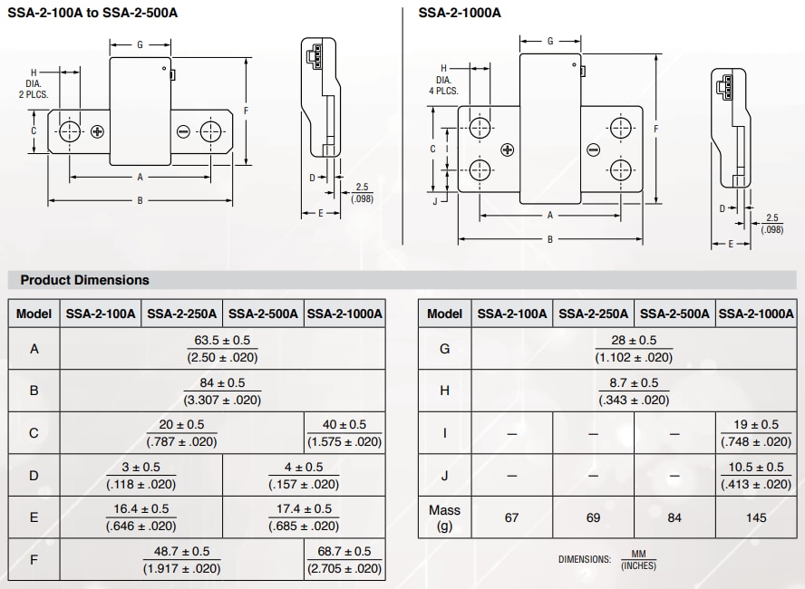 機械製圖 - Bourns SSA-2類比分流感測器