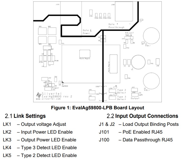 Mechanical Drawing - Silvertel EvalAg59800-LPB Evaluation Boards