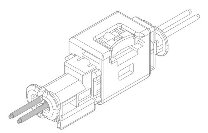 Mechanical Drawing - JST Connectors SAB Single-Sealed Wire-to-Wire Connectors