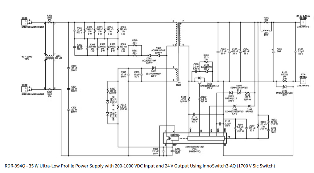 Schematic - Power Integrations RDK-994Q Reference Design Kit
