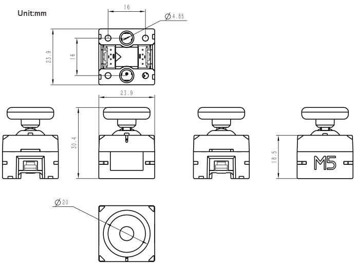 Mechanical Drawing - M5Stack Chain Joystick