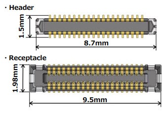 Hirose Electric BM23FR/BM23PF Board-to-FPC Connectors Mechanical Drawing