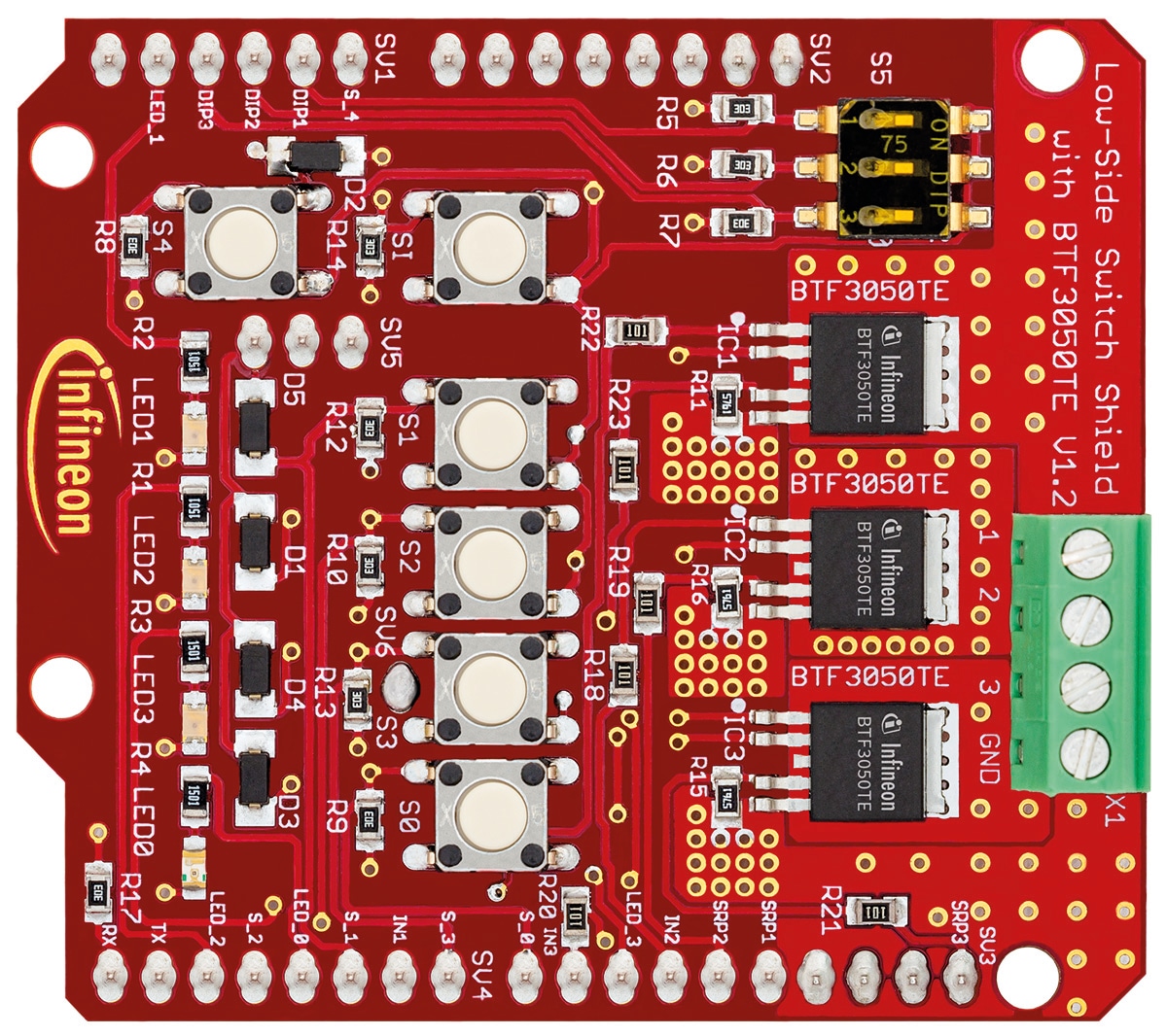 Infineon SHIELDBTF3050TE Low-Side Switch Shield