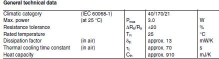 EPCOS P11 Series NTC Thermistors General Technical Data