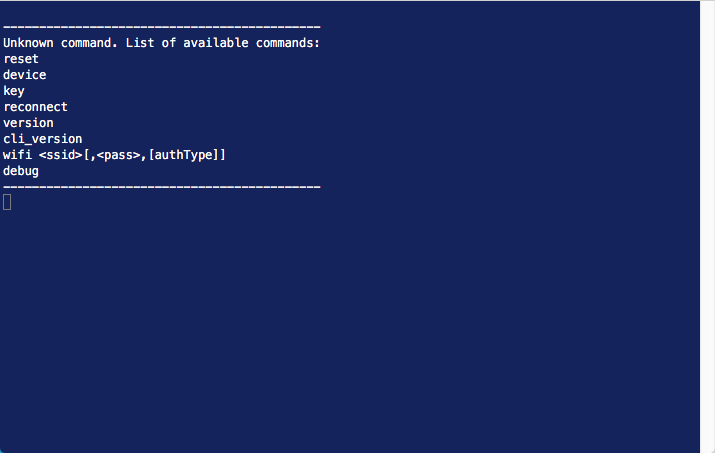 AVR-IoT WG Board Command-Line Interface in the Serial Terminal