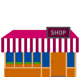 Storefront with animated lights turning on in windows